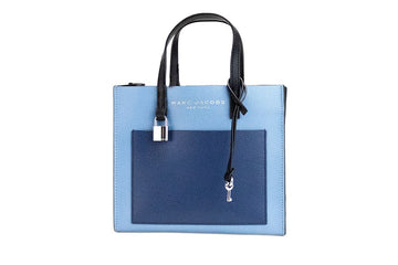 Marc Jacobs Grind Mini Blue Heaven Colorblock Leather Tote Crossbody Bag Purse