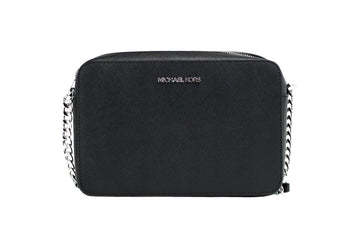 Michael Kors Jet Set Large East West Black Saffiano Leather Crossbody Handbag
