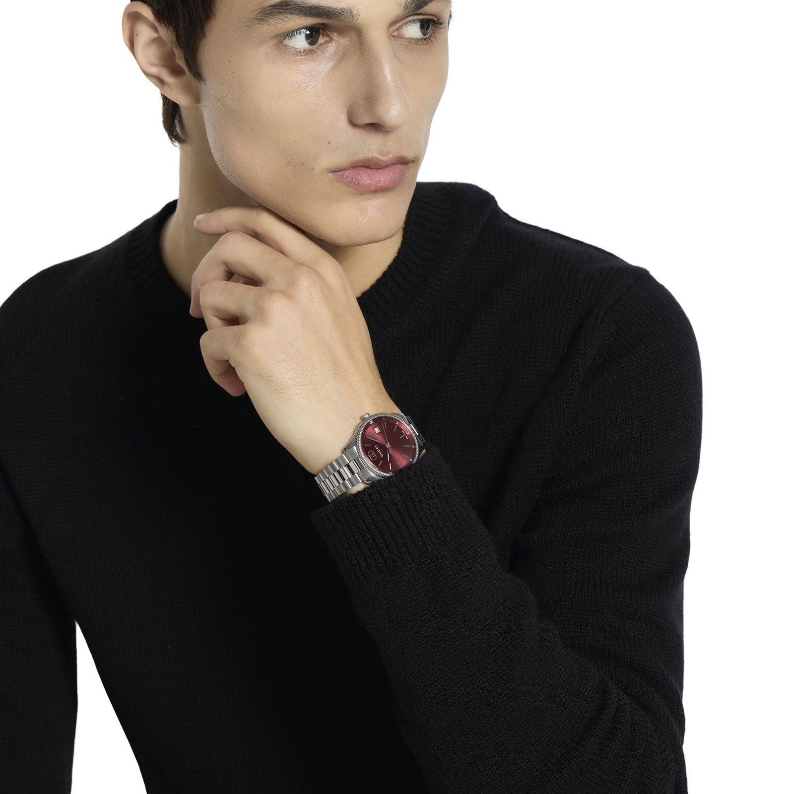 Gucci G-Timeless Burgundy Dial 38mm Stainless Steel Bracelet Watch - YA1264239
